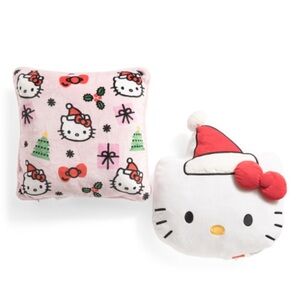 HELLO KITTY AND FRIENDS 2pk Plush Christmas Themed Pillows Made By Sanrio. NWTS